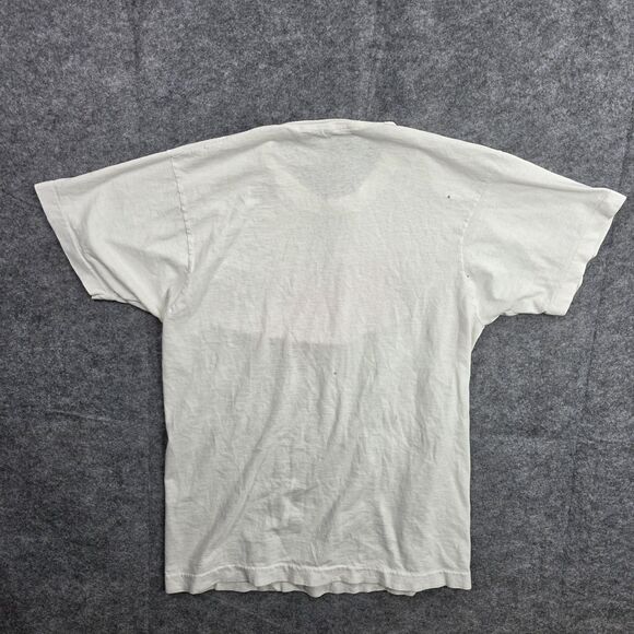 Vintage World Peace Begins at Home Shirt Mens Small White Graphic Roses Distress - Picture 11 of 13